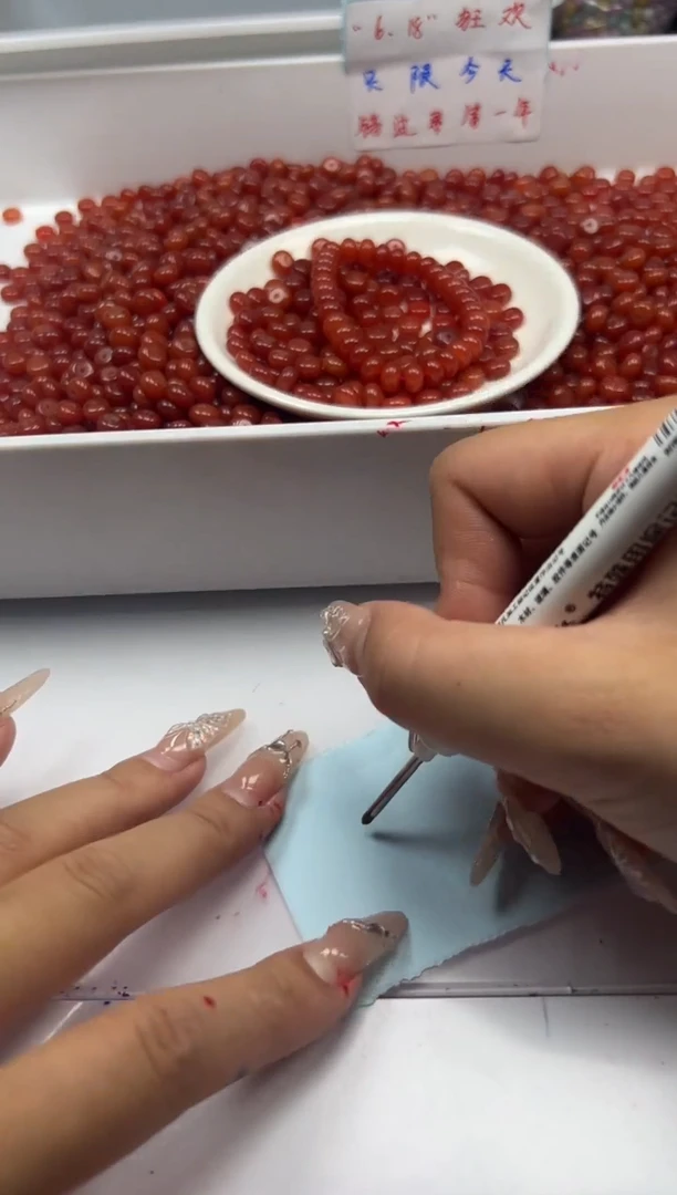 南红玛瑙未镶嵌颈饰x1366满肉南红算盘8*4mm30颗