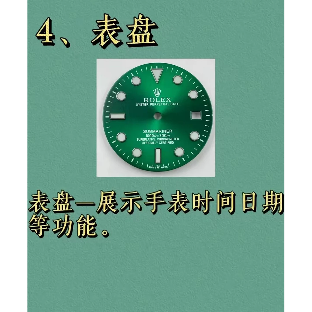 表盘代用水鬼字面潜航者字盘2824和8215机芯黑绿蓝色