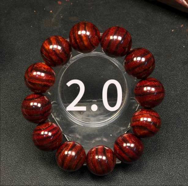 2.0cm*12颗海南黄花梨手串文玩男士手盘把玩小物件单圈佛念珠手链