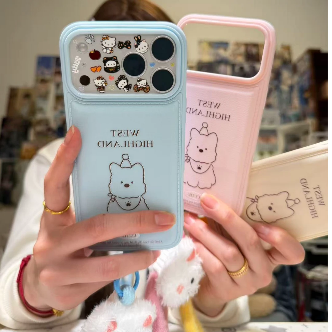 围脖西高地适用苹果17手机壳13/14ProMax卡通iPhone16/INS风17P