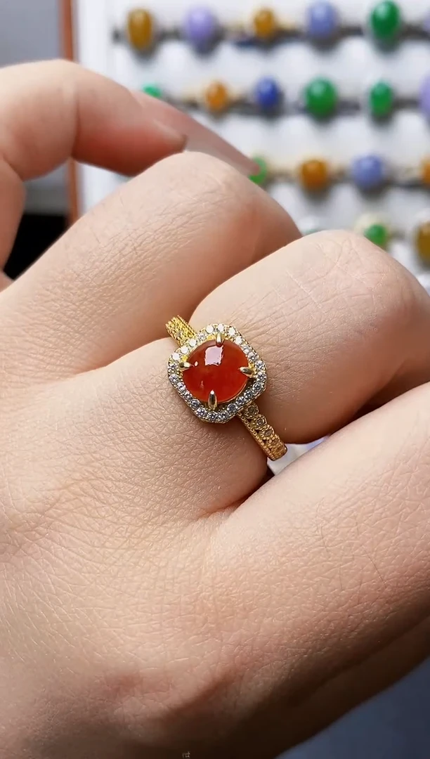 银S925镶嵌戒指翡翠0038