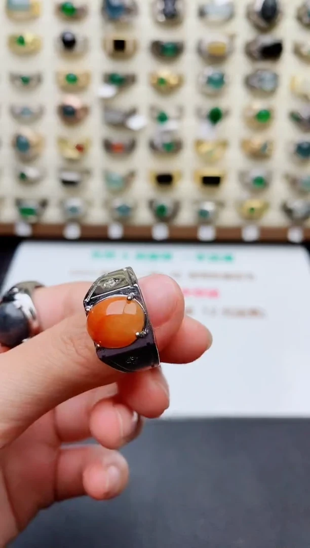 翡翠戒指未镶嵌天然翡翠男戒