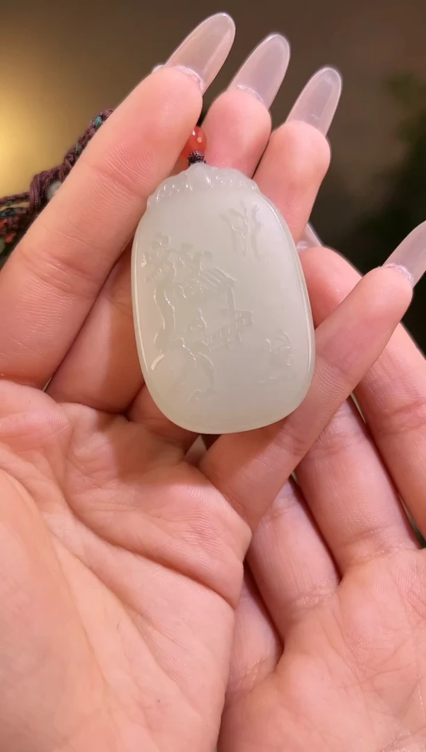 【闪购商品】和田玉颈饰未镶嵌山水牌无