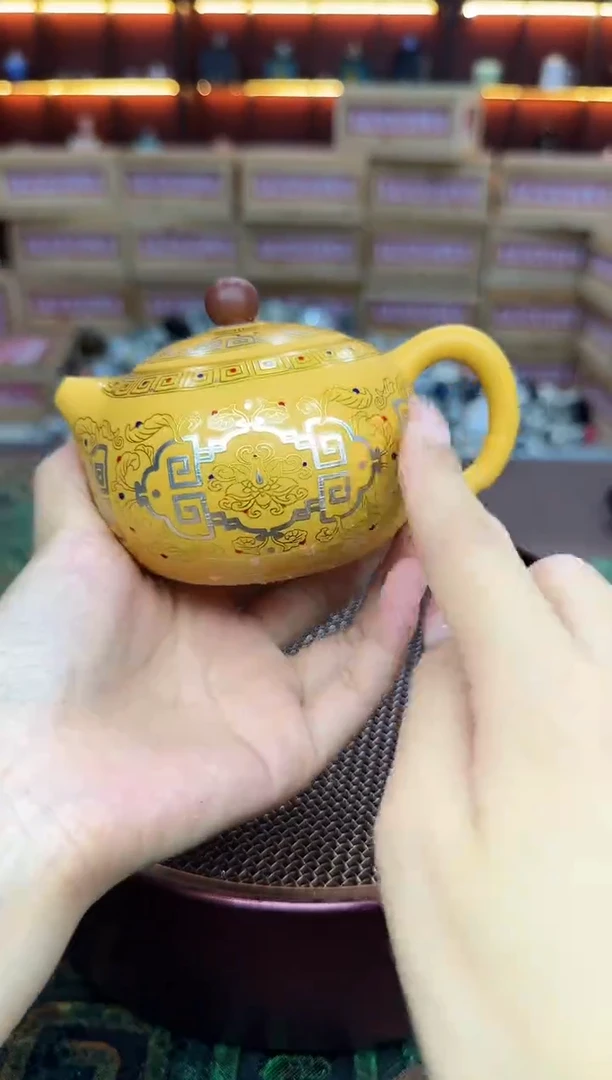 龙木茶盘+掐金丝壶四杯