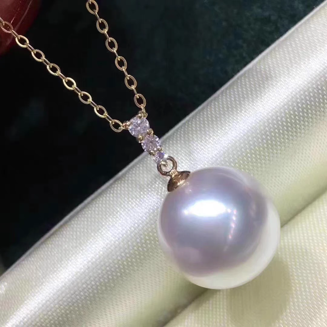8.5-9Akoya极光海水珍珠18K金吊坠