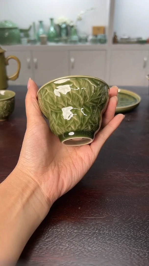 龙泉云间青瓷小米茶器