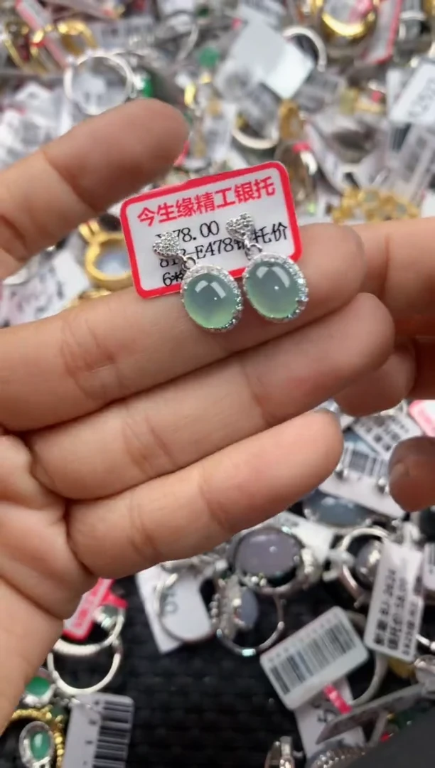 银S925镶嵌戒指翡翠12-12-12     2