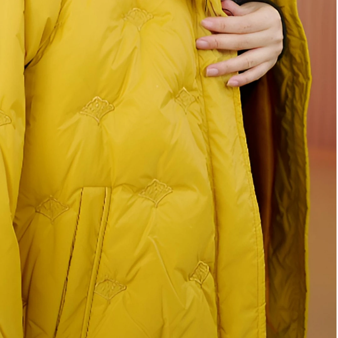 2025杭州原版正品保暖气质韵味减龄修身羽绒服E-1042-XGBLZ