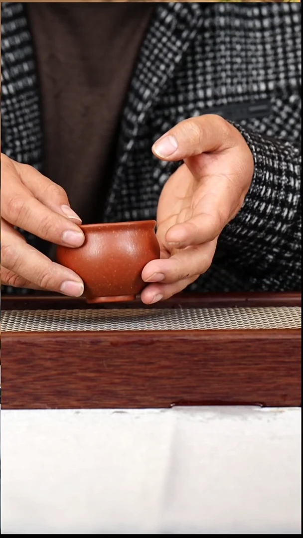 茶杯紫砂红降坡100CC-0089