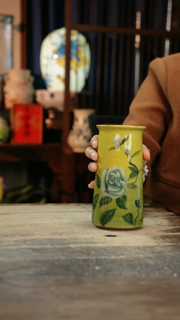 【闪购商品】瓷片景德镇纯手工釉下彩精品花瓶