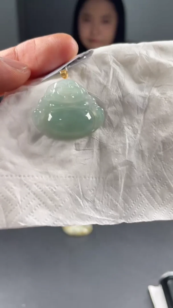 【闪购商品】翡翠颈饰18K金镶嵌缅甸A货翡翠