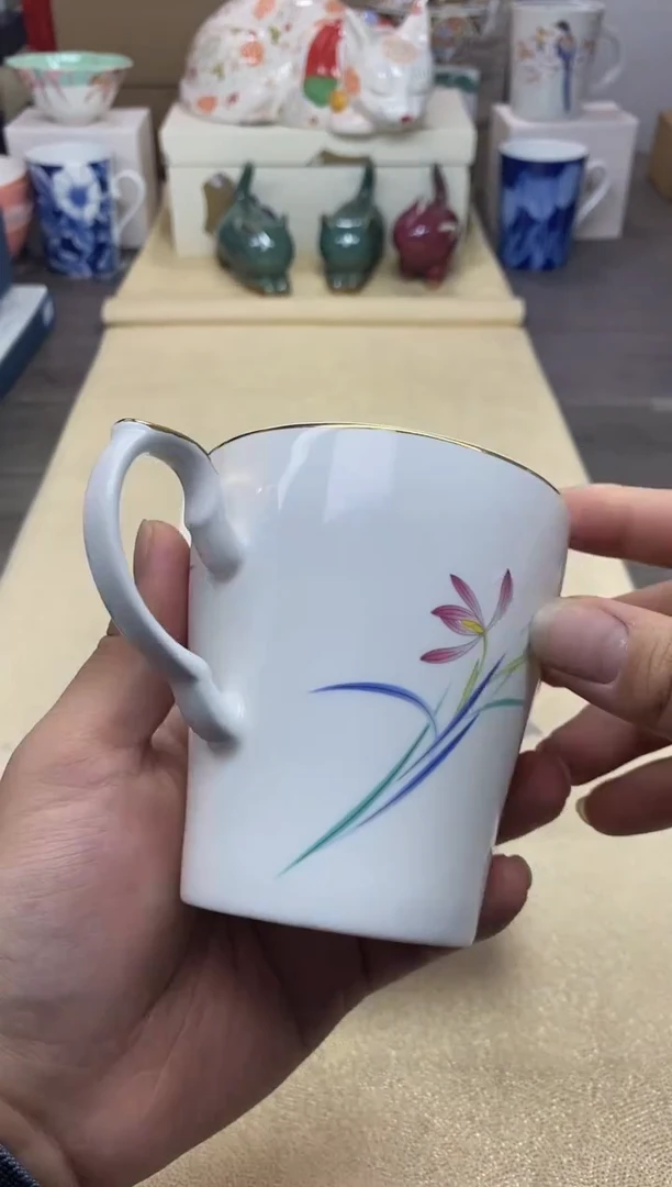 【闪购商品】茶具耐高温全品全新 （红兰花马克杯 ）