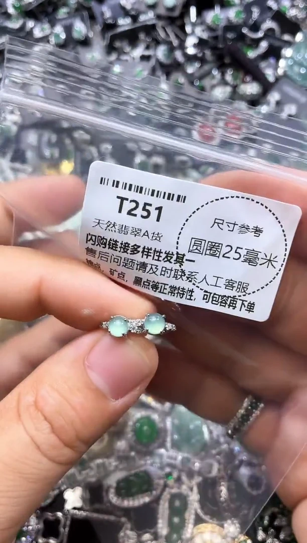 翡翠未镶嵌颈饰T251耳扣