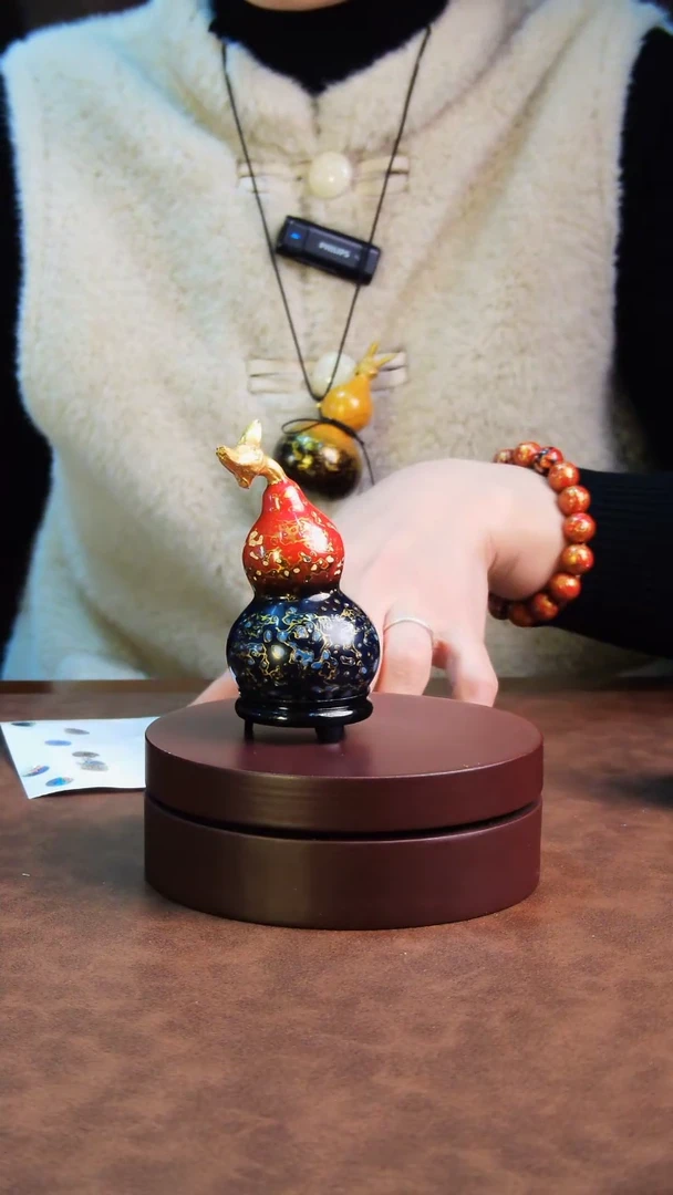 【闪购商品】172直播一物一图大漆酒葫芦送底座送挂绳