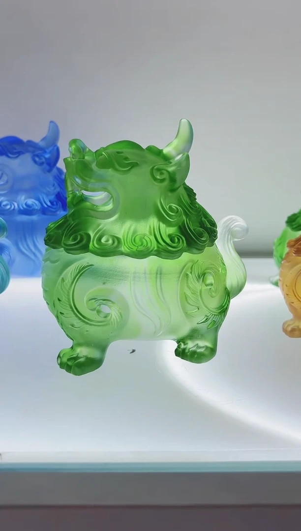 手工艺品琉璃古法琉璃中号狻猊香炉