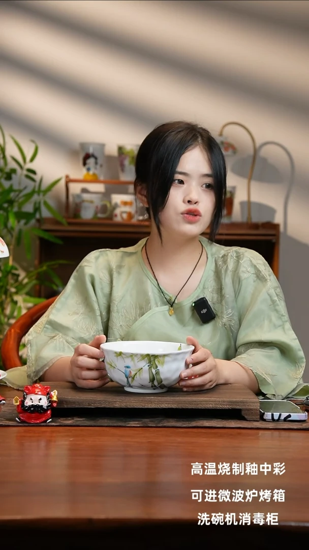 景德镇手绘釉中彩（食品级）捏捏碗