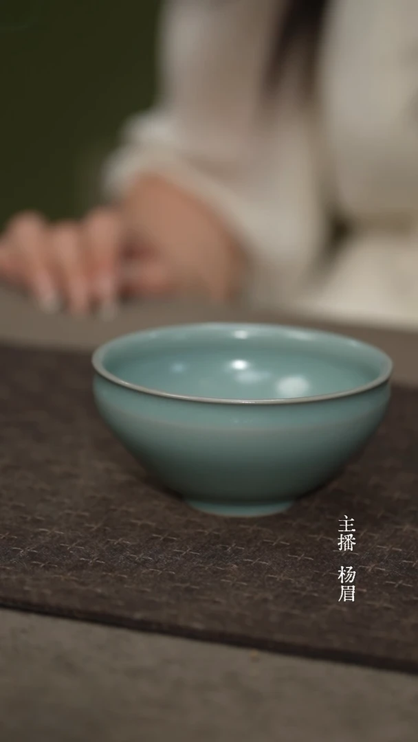 大束口盏-汝瓷仿古釉微瑕-眉