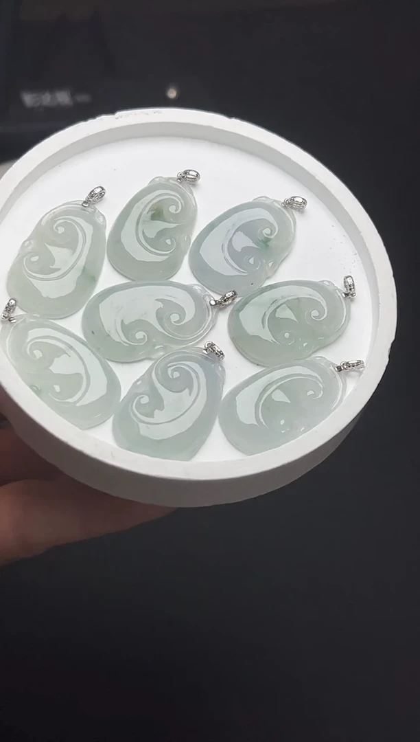 翡翠18K金镶嵌颈饰ym718-3如意多样性发1件