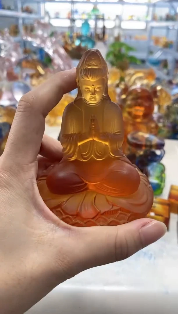 手工艺品琉璃945 观音 微瑕介意勿拍 不退不换 不带礼盒