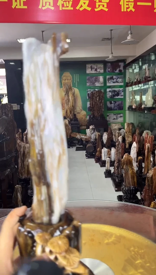 缅甸天然树化玉精品摆件