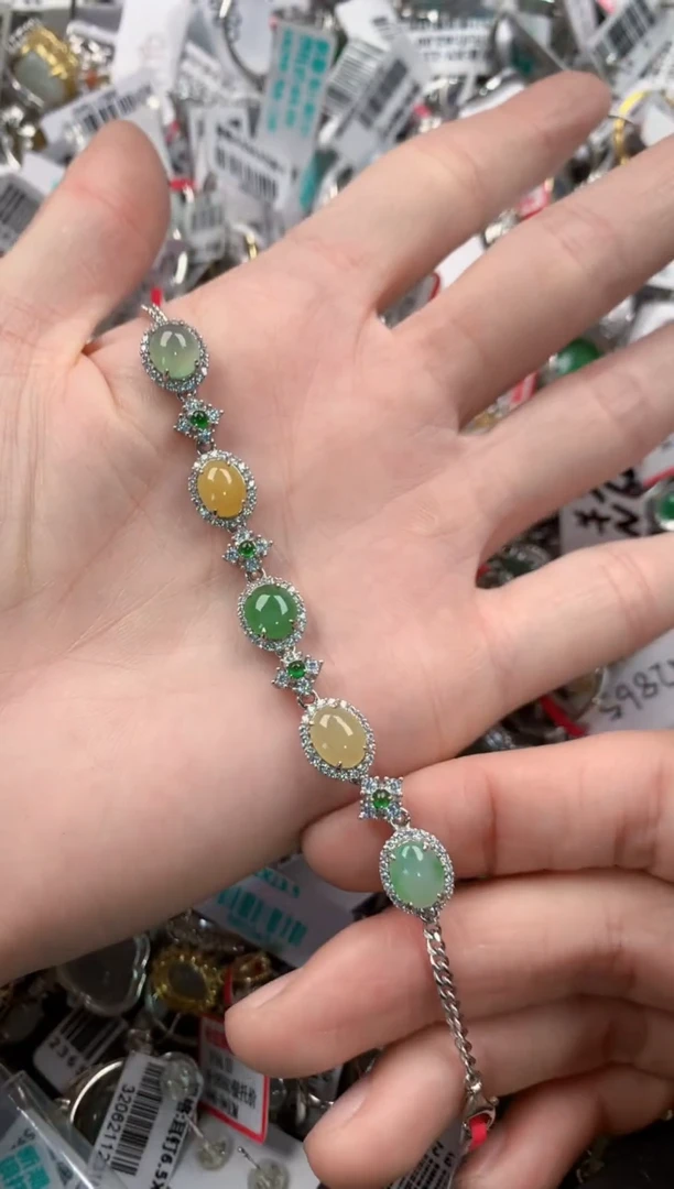 银S925镶嵌戒指翡翠4----3