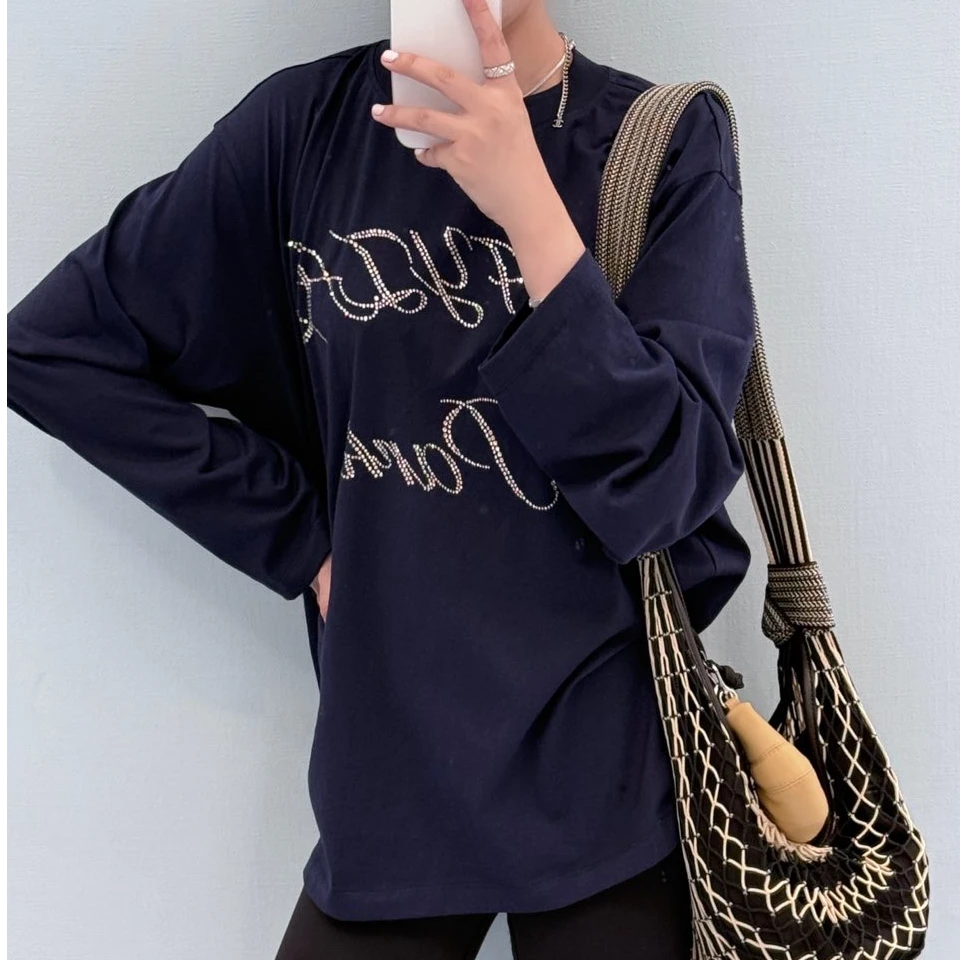 【小曼专属】~烫钻时尚嘻哈针织水印欧美风T恤M5247029