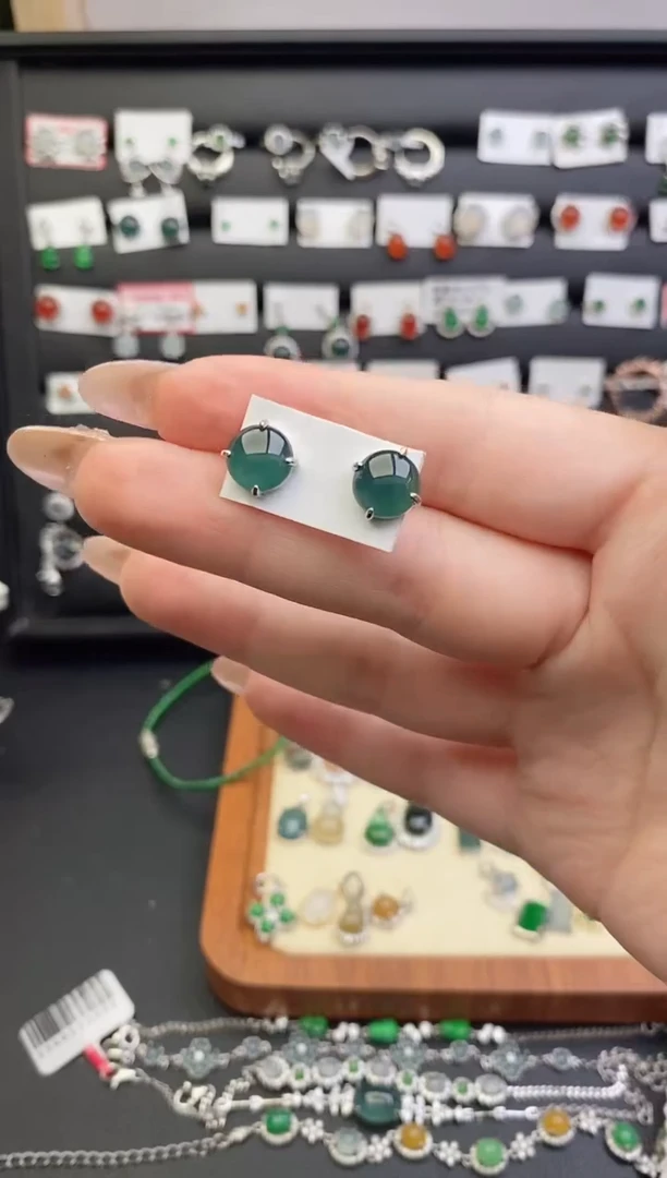 银S925镶嵌戒指翡翠0