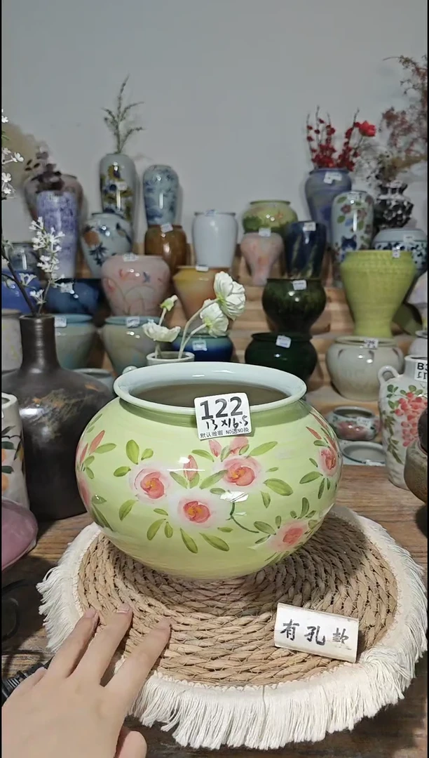 景德镇瓷韵陶瓷花盆 B122  手工制品 完美主义者慎拍