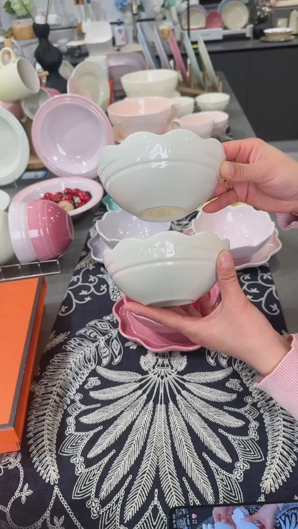 【闪购商品】瓷14cm炻彩碗奶油白-2个装