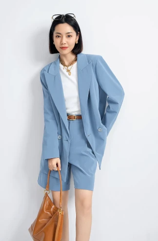 美洋MEIYANG 海澜之恋套装 清新显白薄皮西装短裤