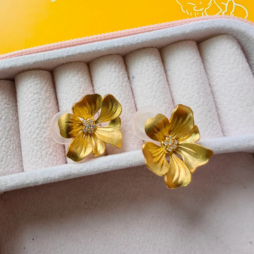 LBE0615252花朵镶嵌款耳钉打金模具   金银石膏模具