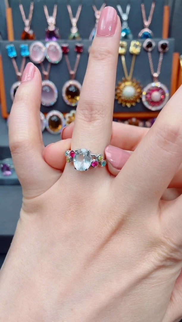 银S925镶嵌戒指水晶水晶戒指