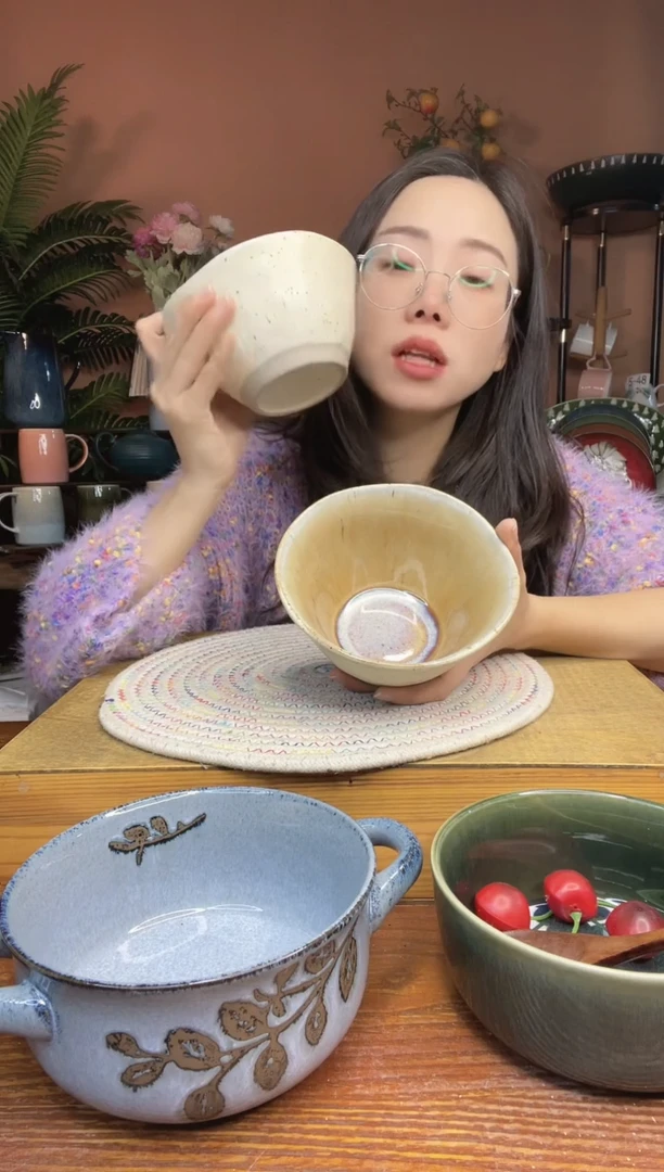 陶瓷5.5英寸异形不规则米饭碗 微瑕疵