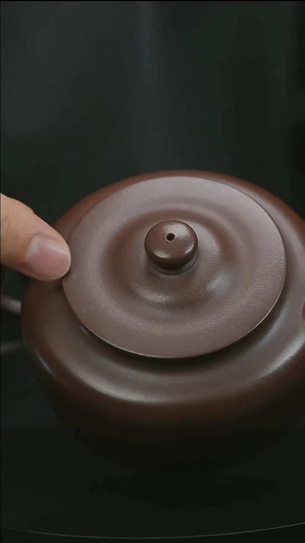 茶壶紫砂H1225龚文华革紫平盖