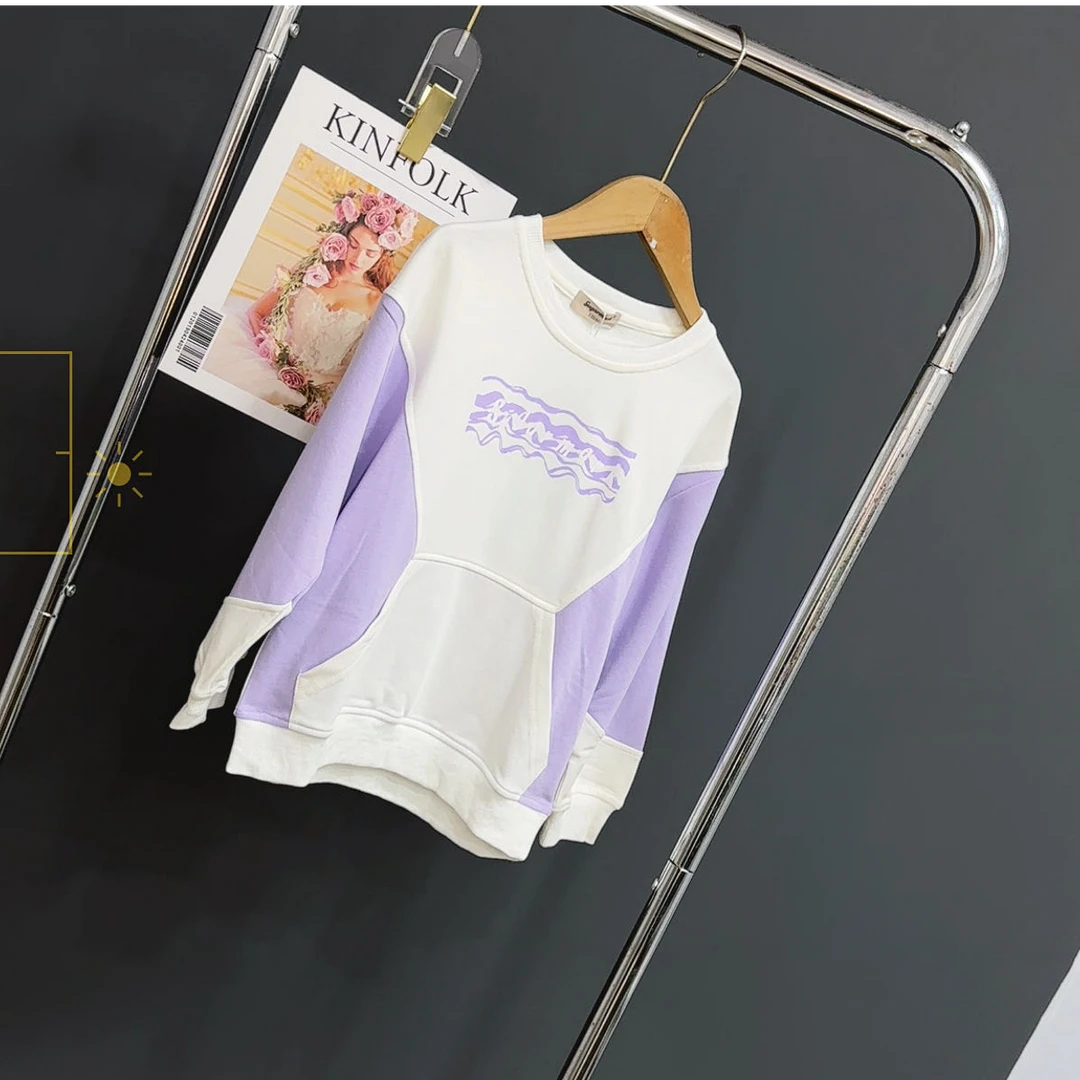 69480时尚春季圆领卫衣紫色