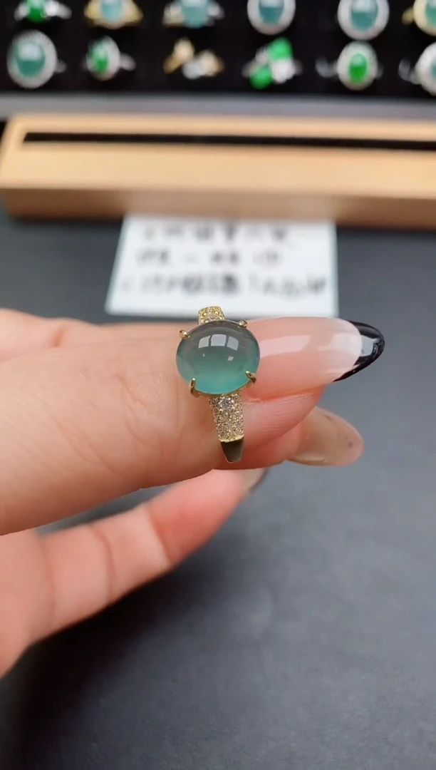 银S925镶嵌戒指翡翠508