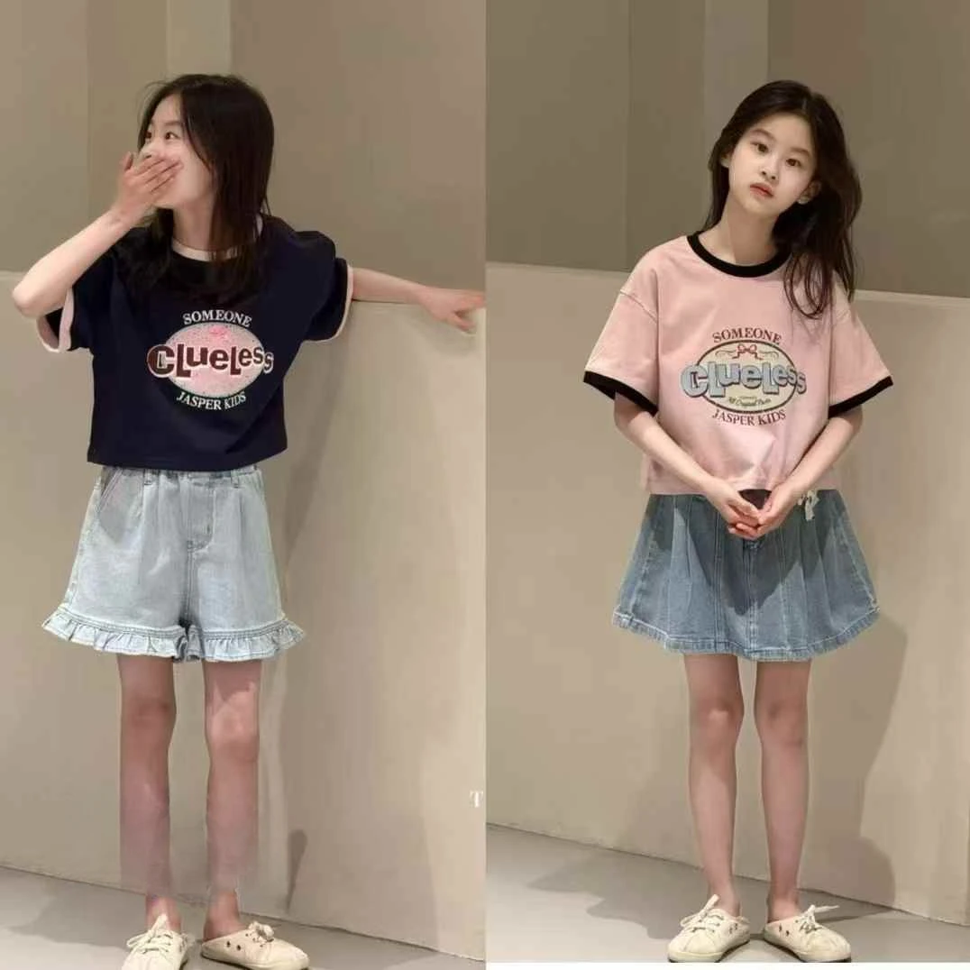 《昊妈家》女童夏季印花韩版 辣妹短袖1831