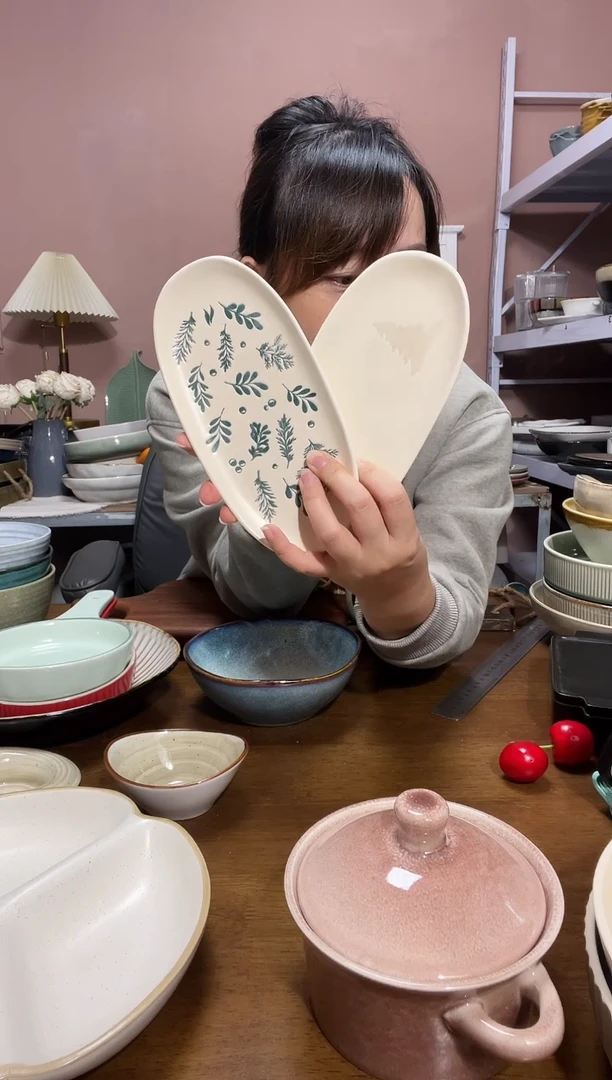 瓷微瑕（2个装）圣诞+兰花碟