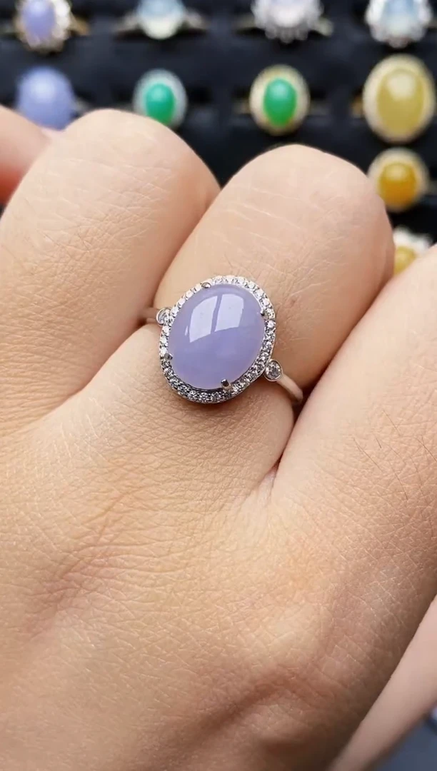 银S925镶嵌戒指翡翠0392