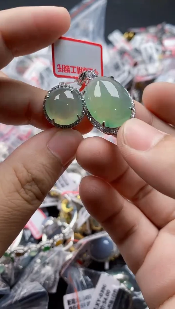 翡翠戒指银S925镶嵌4444---2
