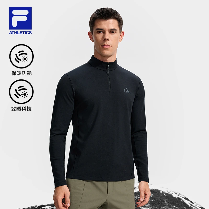 Fila/斐乐【斐暖科技】秋冬新款男户外运动针织长袖T恤衫A11M547203