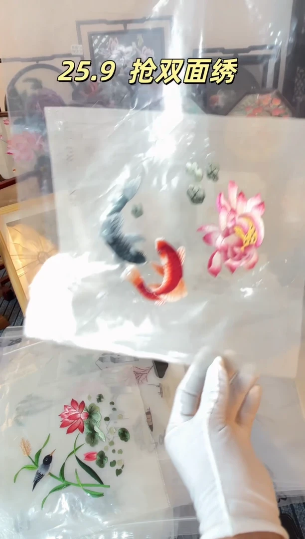织绣纯手工苏绣双面绣绣布87