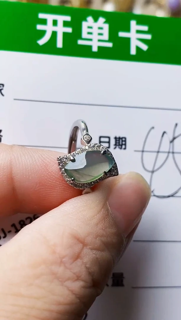 银S925镶嵌戒指翡翠2433