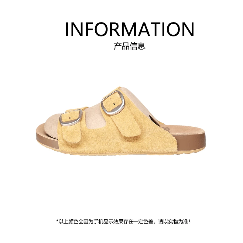 【BL平潜版】薄底单层真牛皮二字拖鞋勃肯拖鞋夏季软底防滑沙滩拖