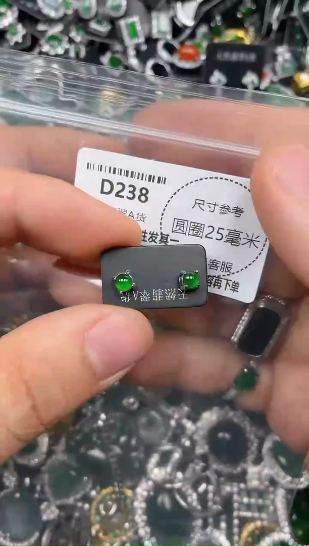 颈饰未镶嵌翡翠D238耳钉
