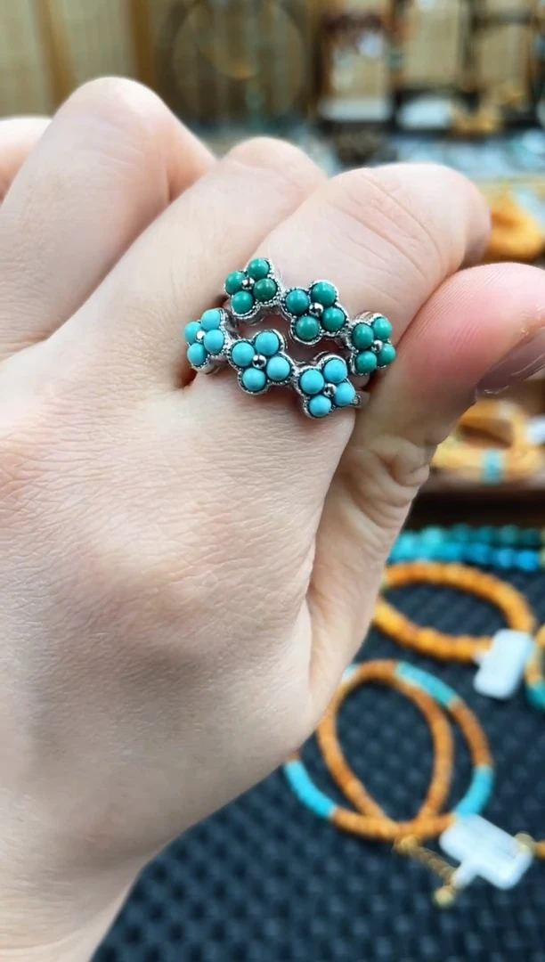 琥珀银S925镶嵌戒指戒指多样性发其一