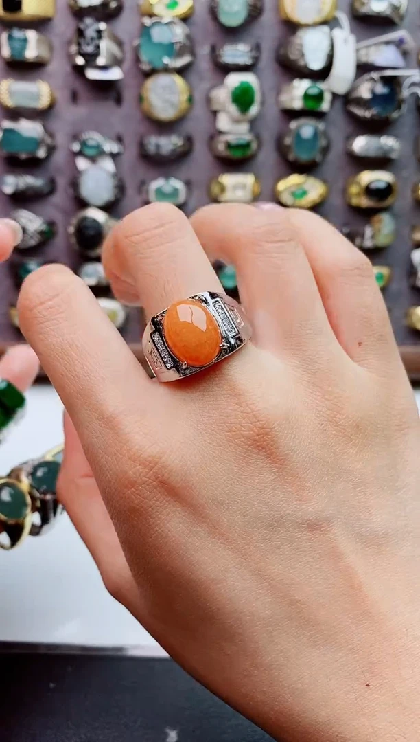 未镶嵌戒指翡翠天然翡翠男戒