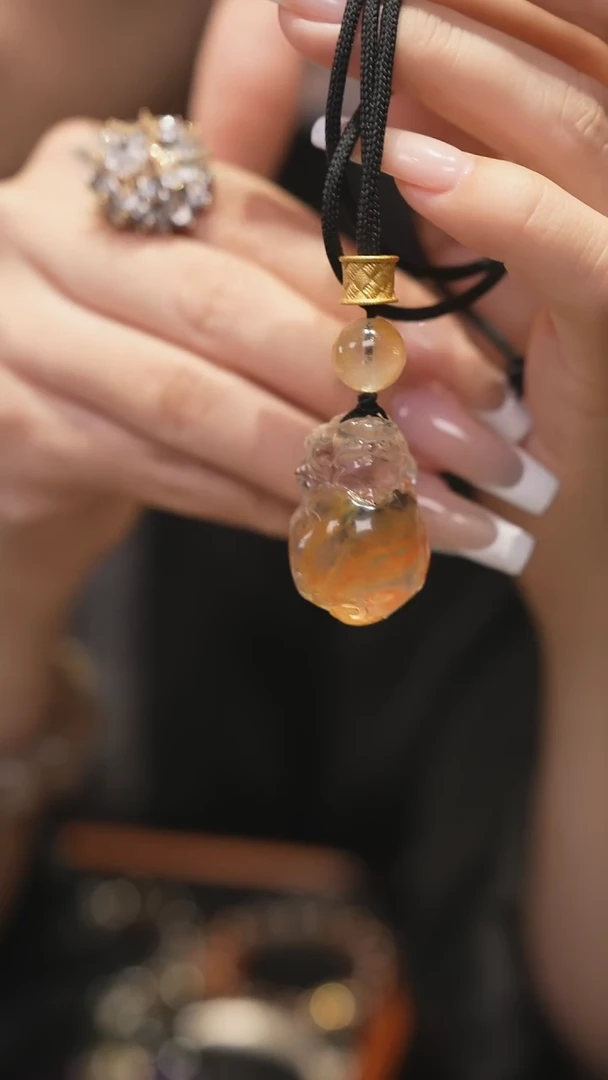 吊坠(不含链)合金水晶天然黄胶花貔貅吊坠