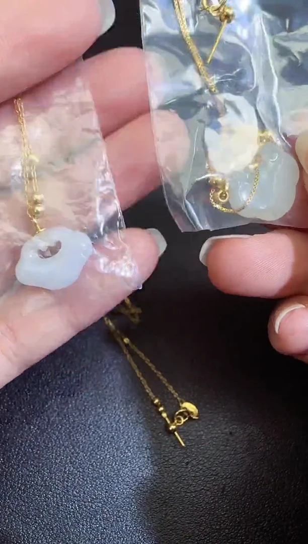 【闪购商品】和田玉吊坠18K金镶嵌吊坠配链子-多样性只发一件