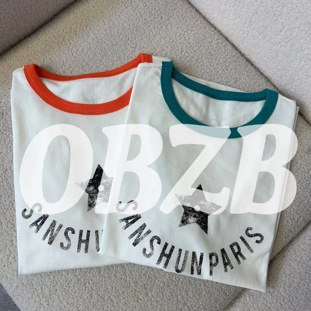 OBZB【D星星短袖】宽松修身时尚潮流百搭不挑人男女同款3012